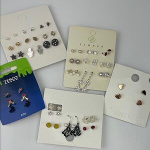 Assorted Earring Set with Silver and Black Accents